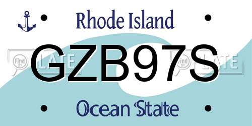 GZB97S Rhode Island License Plate
