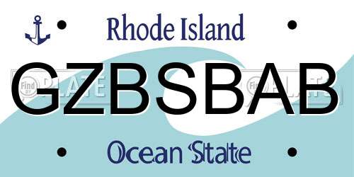 GZBSBAB Rhode Island License Plate