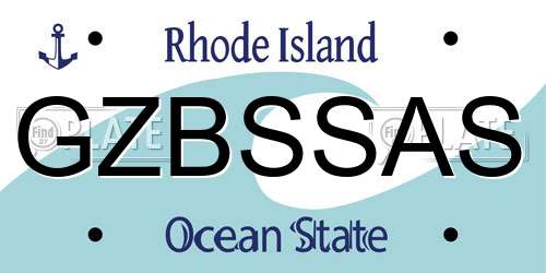 GZBSSAS Rhode Island License Plate
