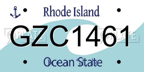 GZC1461 Rhode Island License Plate
