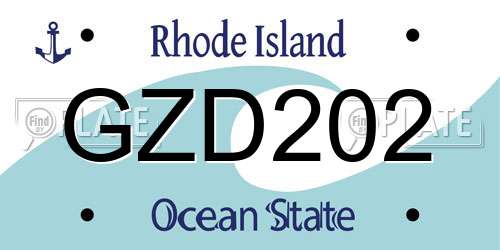 GZD202 Rhode Island License Plate