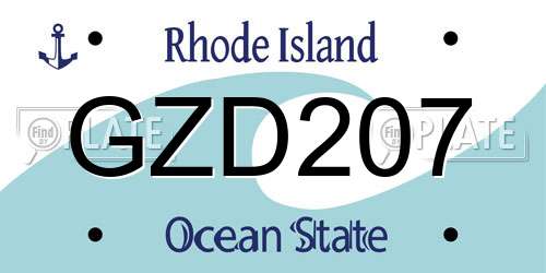 GZD207 Rhode Island License Plate