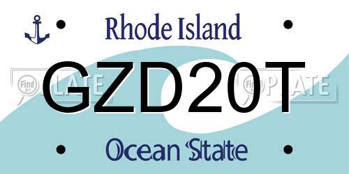 GZD20T Rhode Island License Plate
