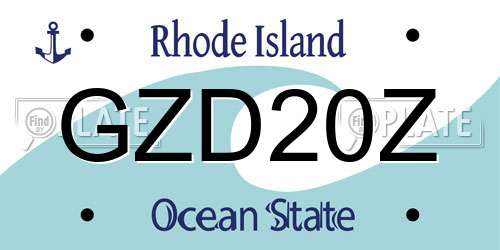 GZD20Z Rhode Island License Plate