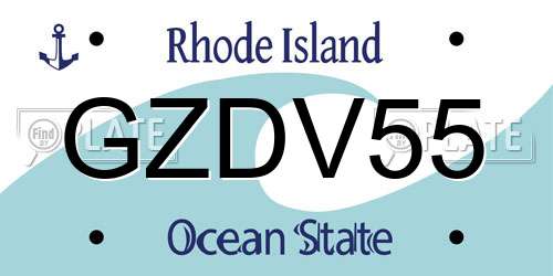 GZDV55 Rhode Island License Plate
