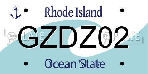 GZDZ02 Rhode Island License Plate