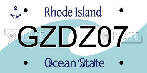 GZDZ07 Rhode Island License Plate