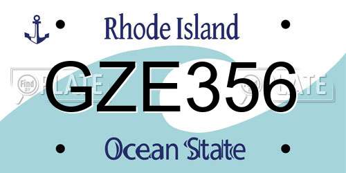 GZE356 Rhode Island License Plate