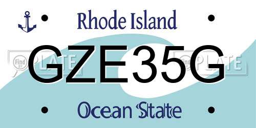 GZE35G Rhode Island License Plate