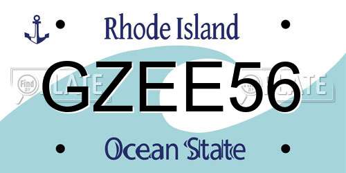GZEE56 Rhode Island License Plate