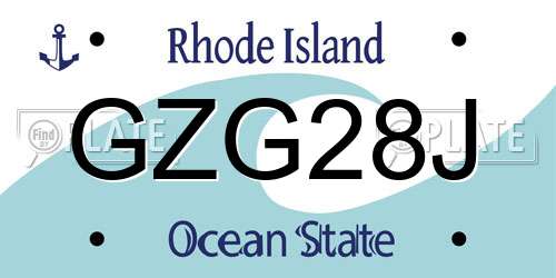 GZG28J Rhode Island License Plate