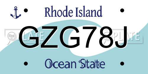 GZG78J Rhode Island License Plate