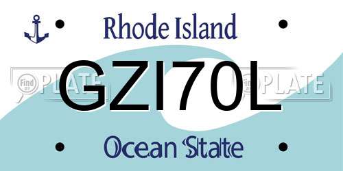 GZI70L Rhode Island License Plate