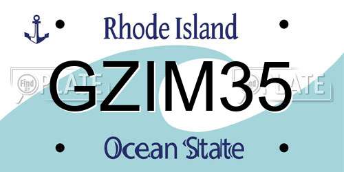 GZIM35 Rhode Island License Plate