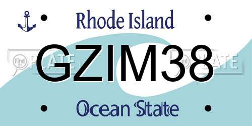 GZIM38 Rhode Island License Plate