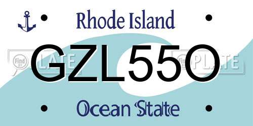 GZL55O Rhode Island License Plate