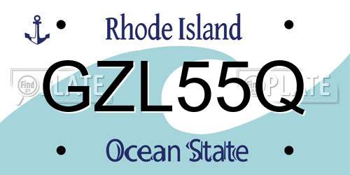 GZL55Q Rhode Island License Plate