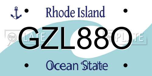 GZL88O Rhode Island License Plate