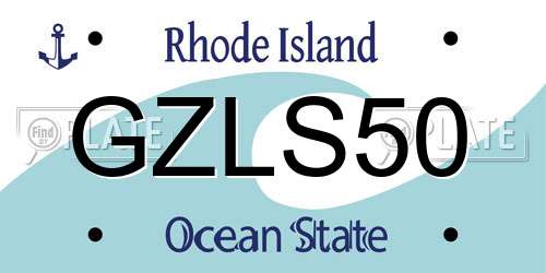 GZLS50 Rhode Island License Plate