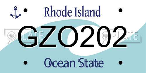 GZO202 Rhode Island License Plate
