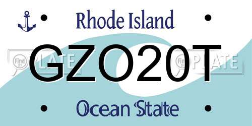 GZO20T Rhode Island License Plate
