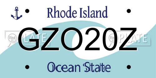 GZO20Z Rhode Island License Plate