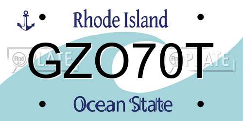 GZO70T Rhode Island License Plate