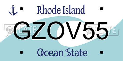 GZOV55 Rhode Island License Plate