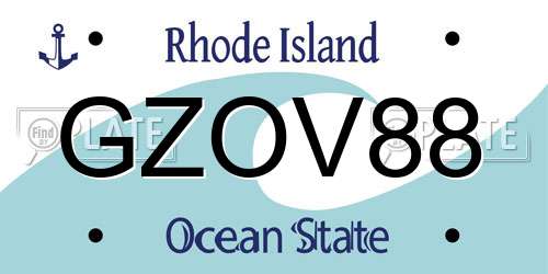 GZOV88 Rhode Island License Plate