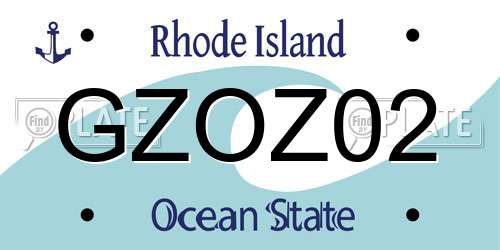 GZOZ02 Rhode Island License Plate