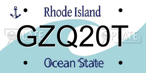GZQ20T Rhode Island License Plate
