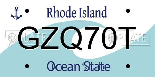 GZQ70T Rhode Island License Plate