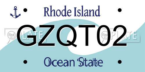 GZQT02 Rhode Island License Plate
