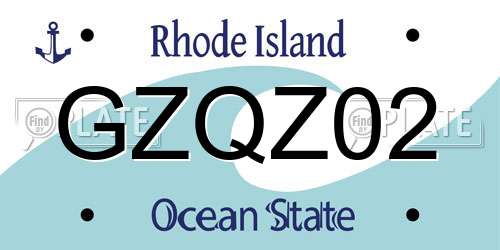 GZQZ02 Rhode Island License Plate