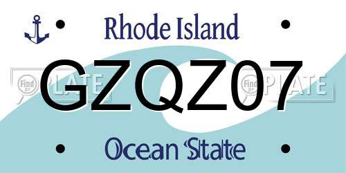 GZQZ07 Rhode Island License Plate