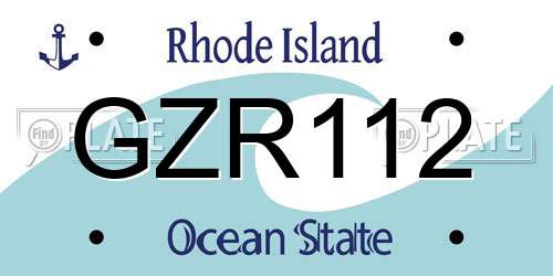 GZR112 Rhode Island License Plate