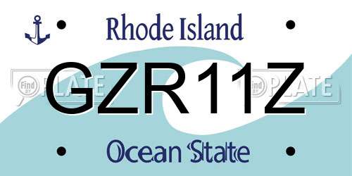 GZR11Z Rhode Island License Plate