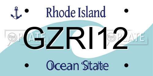 GZRI12 Rhode Island License Plate