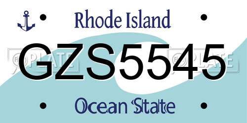 GZS5545 Rhode Island License Plate