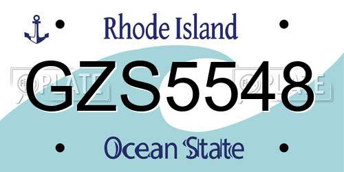 GZS5548 Rhode Island License Plate