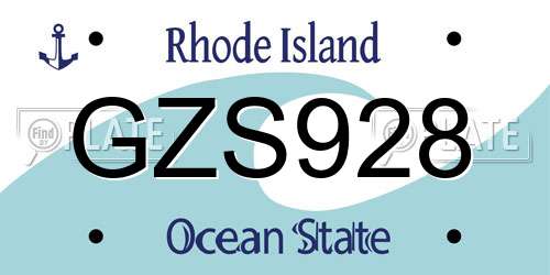 GZS928 Rhode Island License Plate