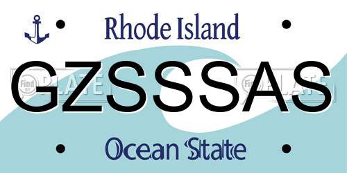 GZSSSAS Rhode Island License Plate