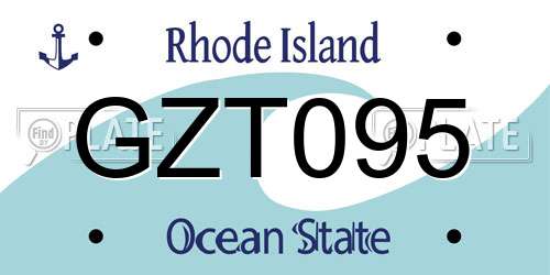 GZT095 Rhode Island License Plate