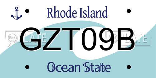 GZT09B Rhode Island License Plate