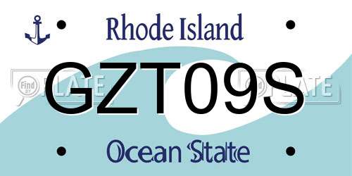 GZT09S Rhode Island License Plate