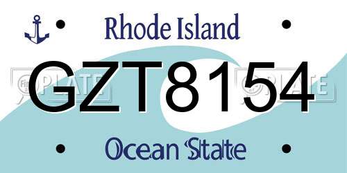 GZT8154 Rhode Island License Plate