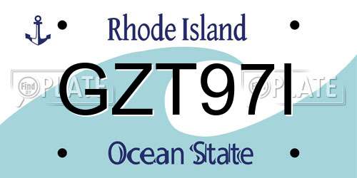 GZT97I Rhode Island License Plate