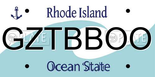 GZTBBOO Rhode Island License Plate