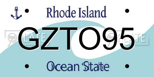 GZTO95 Rhode Island License Plate