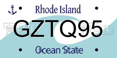 GZTQ95 Rhode Island License Plate